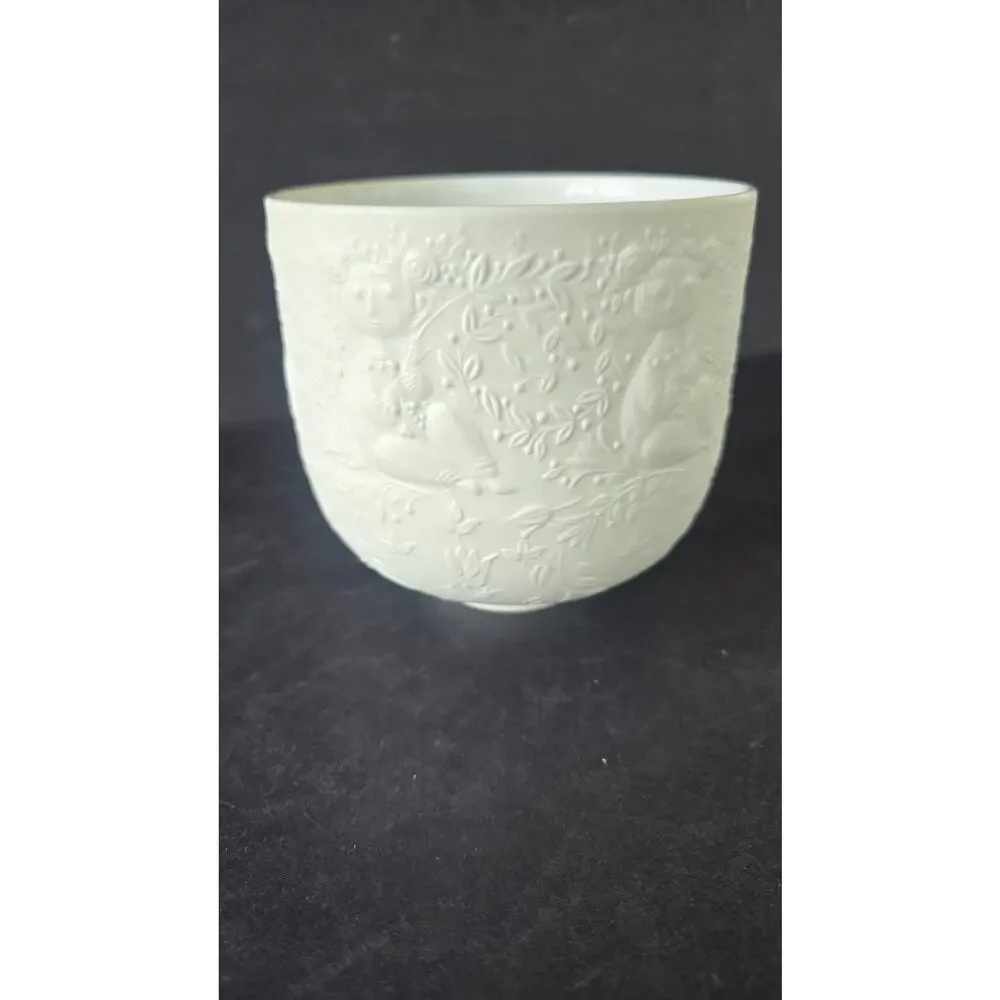 Vintage Rosenthal Flora White Porcelain Embossed Bowl Germany Flower Relief